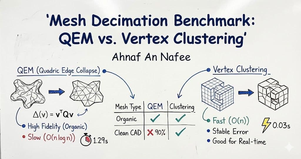Mesh Decimation Benchmark: QEM vs. Vertex Clustering