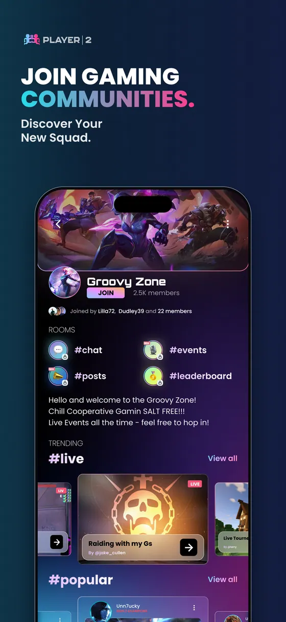 Player 2 Playgrounds communities screen